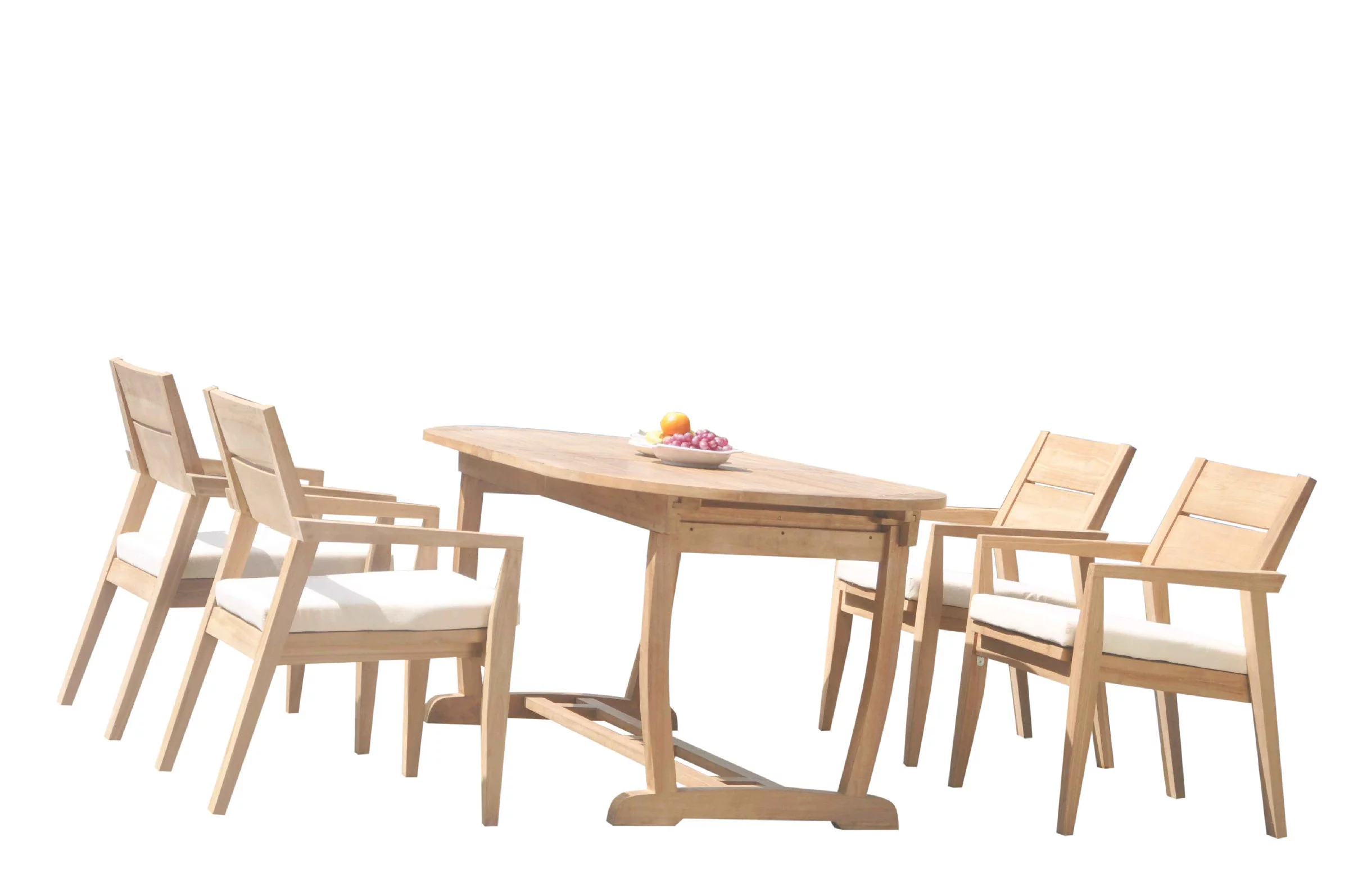 Grade-A Teak Dining Set: 4 Seater 5 Pc: 94