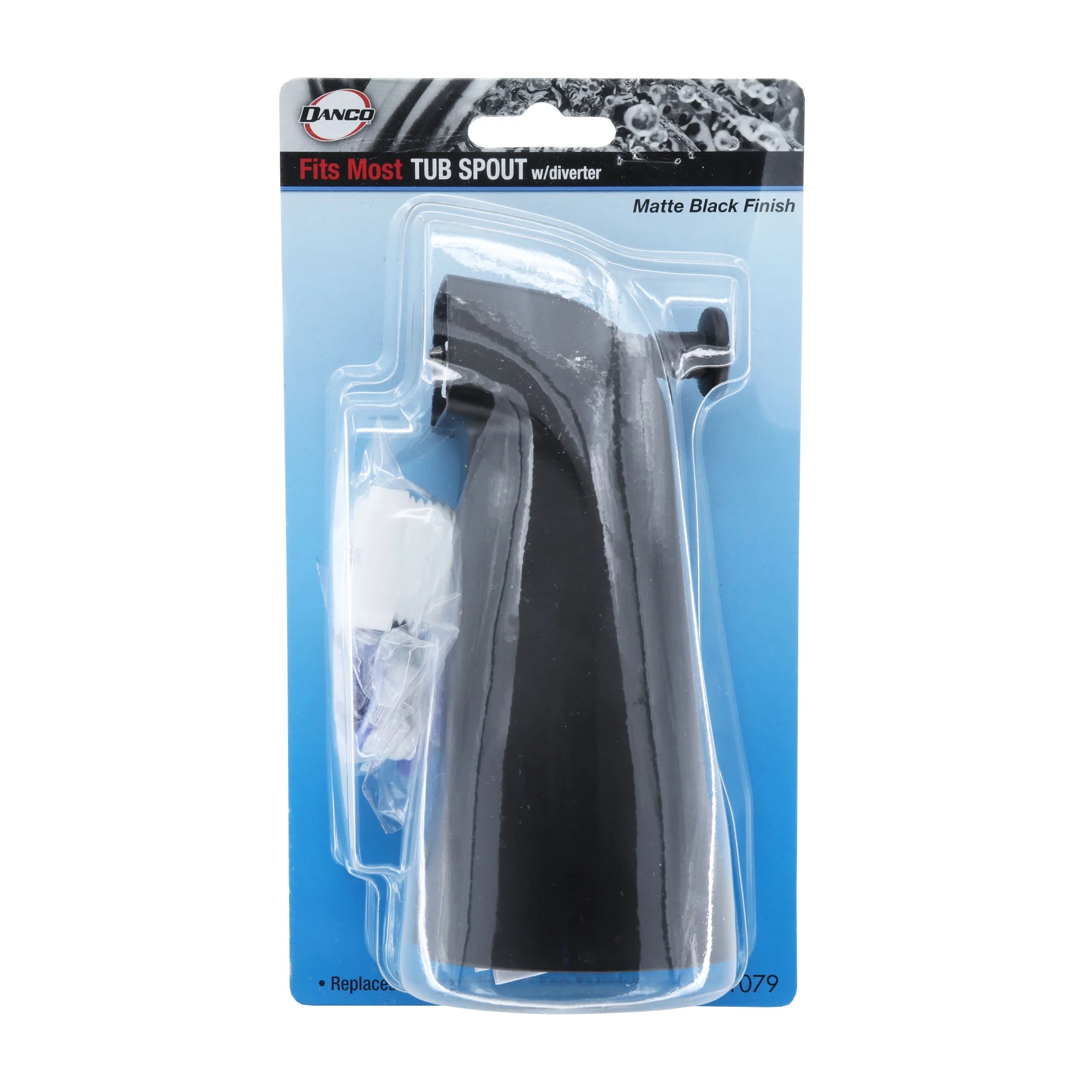 Danco Universal Bathroom Tub Spout with Diverter in Matte Black, 0.7 lbs. Weight (11079)