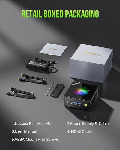 GMKtec M5 Plus Mini PC, AMD Ryzen 7 5825U (Upgraded 7430U/ 5700U), 16GB RAM&512GB PCIe3.0 SSD Desktop Computer with Dual 2.5G LAN, BT 5.2, WiFi 6E, Triple Display/Home & Office