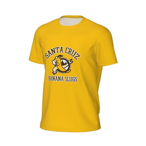 Uc Santa Cruz Banana Slugs Men's Crew Neck T-Shirt, Dry Moisture Wicking, Breathable Mesh Short Sleeve