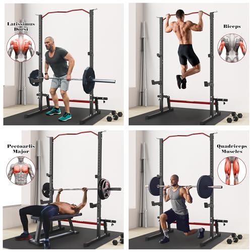 Adjustable Squat Rack Barbell Rack Squat Stand Bench Press Pull Up Home Gym