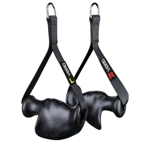 Ergonomic Gym Handles, Double D Row Handles, Cable Machine Handles for T-Row, Pullers, Resistance Bands, Gym Handles for Cables, Strength Trainers and Tricep Exercise Machine Attachments