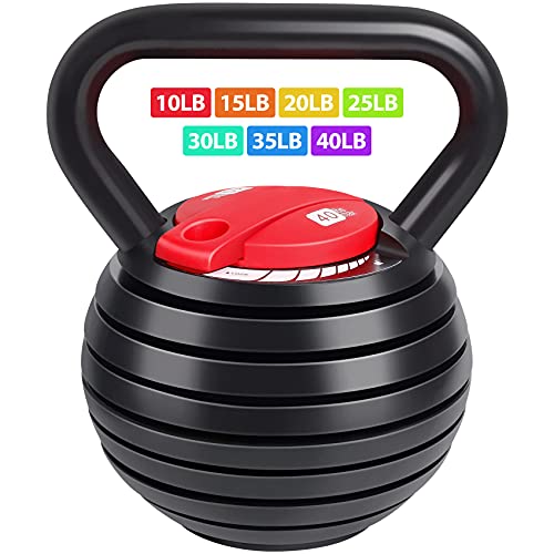 TopMade Adjustable Kettlebell Weights Set Cast Iron Exercise Fitness Kettle Ball Grip 5, 8, 9,12lb Free Weight Men Women Kettlebells for Home Gym Workout Ballistic, Core,Strength Training