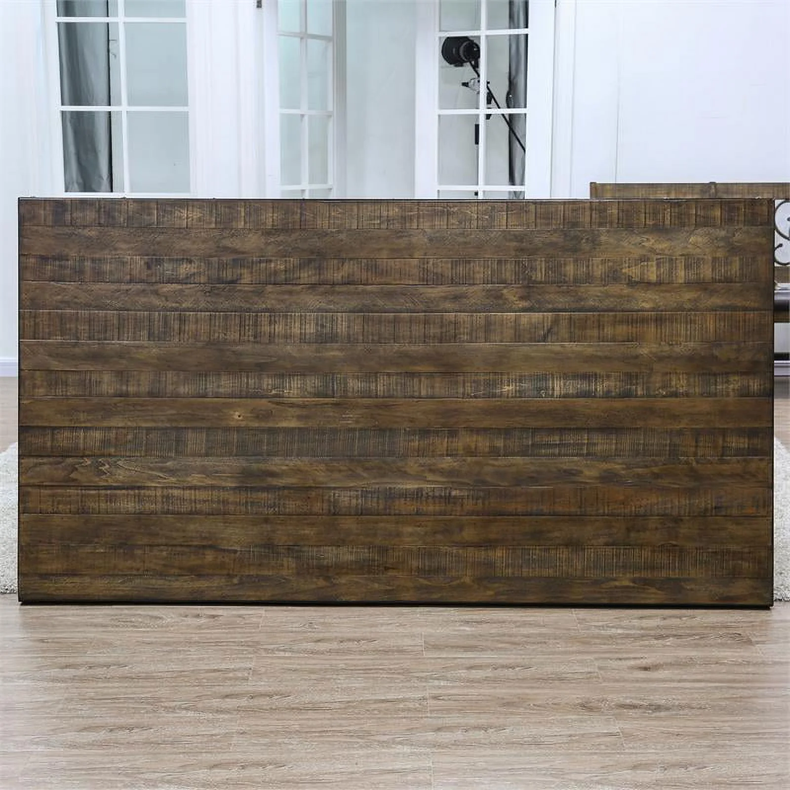 Furniture of America Arlyne Solid Wood Rectangle Dining Table in Rustic Walnut