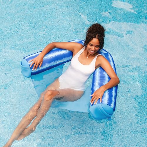 Big Joe Noodle Sling, No Inflation Needed, Pool Float with Armrests, Quick Draining Fabric, Cup Holder