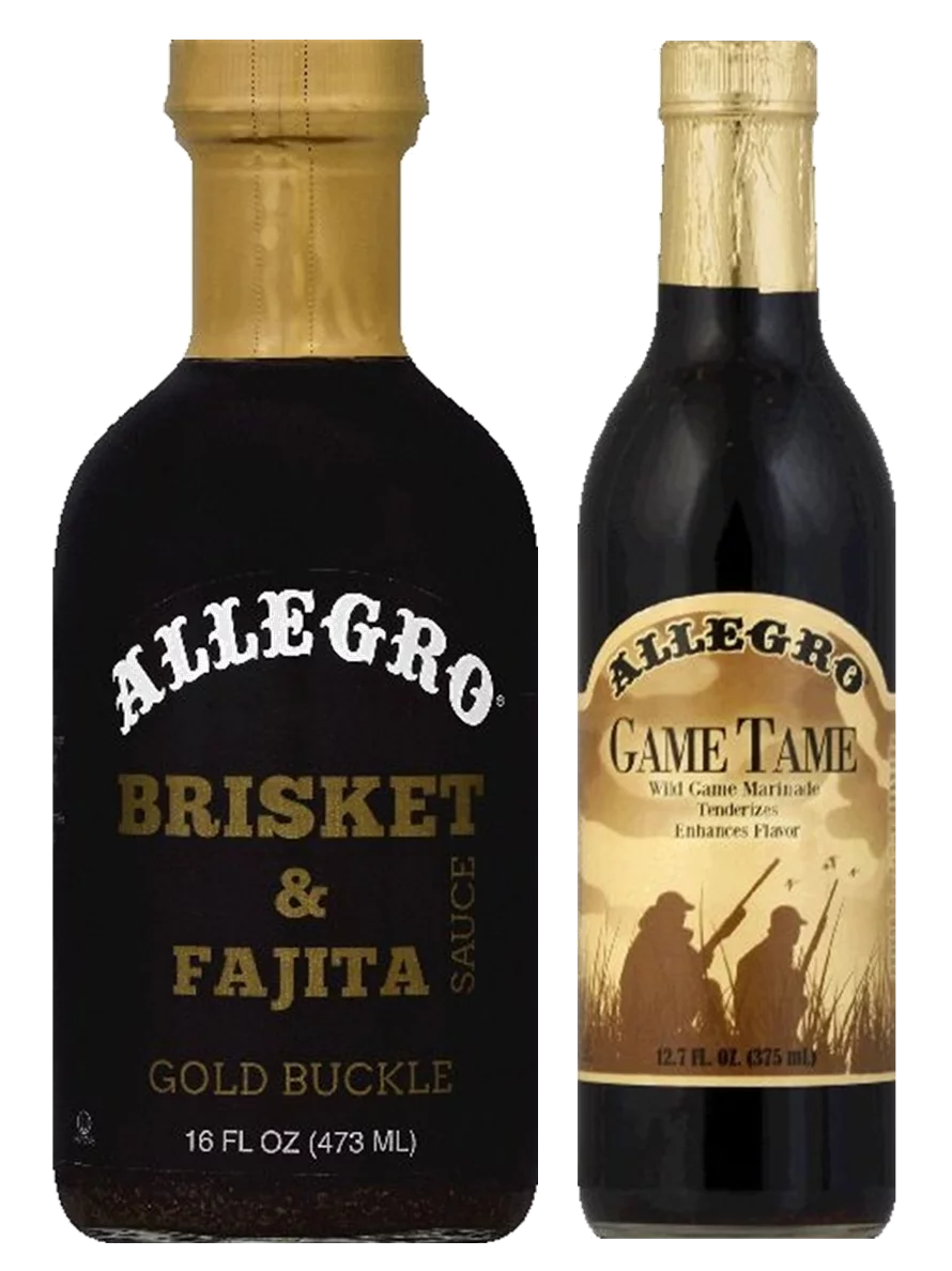 Allegro Brisket & Fajita Sauce and Wild Game Marinade, Variety 2-Pack