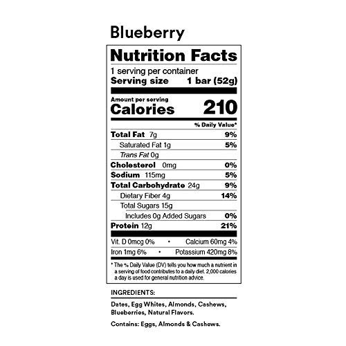 RXBAR Protein Bars, Protein Snack, Snack Bars, Blueberry, 9.1oz Box (5 Bars)