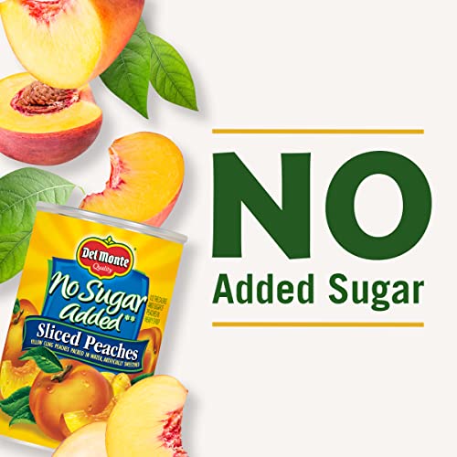 Del Monte Sliced Yellow Canned Peaches in Extra Light Syrup, 15 oz Can (Pack of 12 Cans)