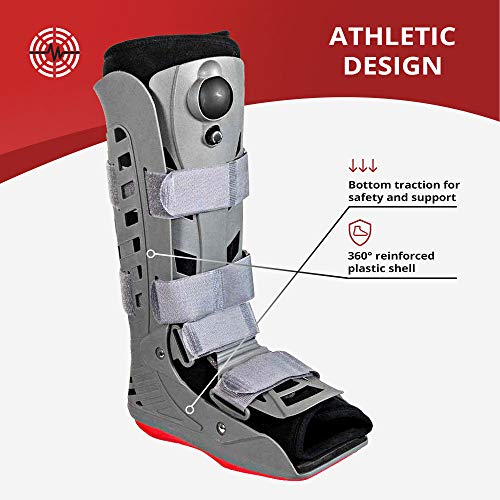 Royal Boot Air Tall CAM Boot - Large | Orthopedic Walking Boot for Sprained Ankle with Air Pump & Traction | Foot Brace for Injured Foot, Ankle Sprain, Broken Toe & Post Surgery
