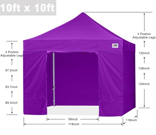 ABCCANOPY Easy Pop Up Canopy Tent with Sidewalls 10x10 Commercial -Series, White