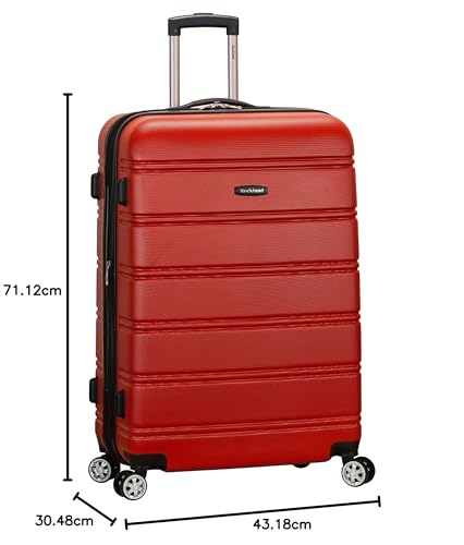 Rockland Melbourne Hardside Expandable Luggage with Spinner Wheels, Blue, Checked Large 28