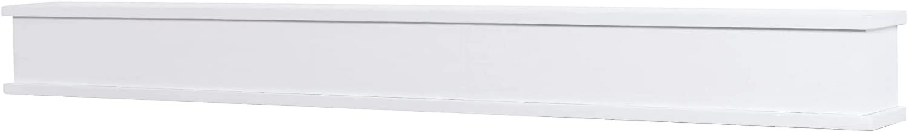 Mantels Direct Bisbee 48 inch x 6 inch Floating Fireplace Oak Hardwood Mantel Shelf - White