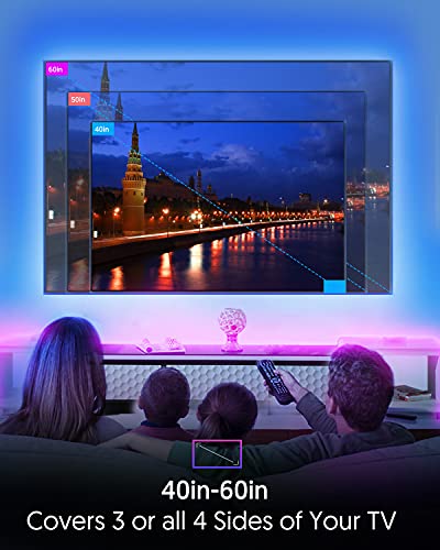 Smart TV LED Backlights, 9.8ft WiFi Strip Lights Compatible with Alexa, Google Assistant, Remote, Music Sync 16 Million RGB Colors, Avatar Controls for 46-60 inch TVs