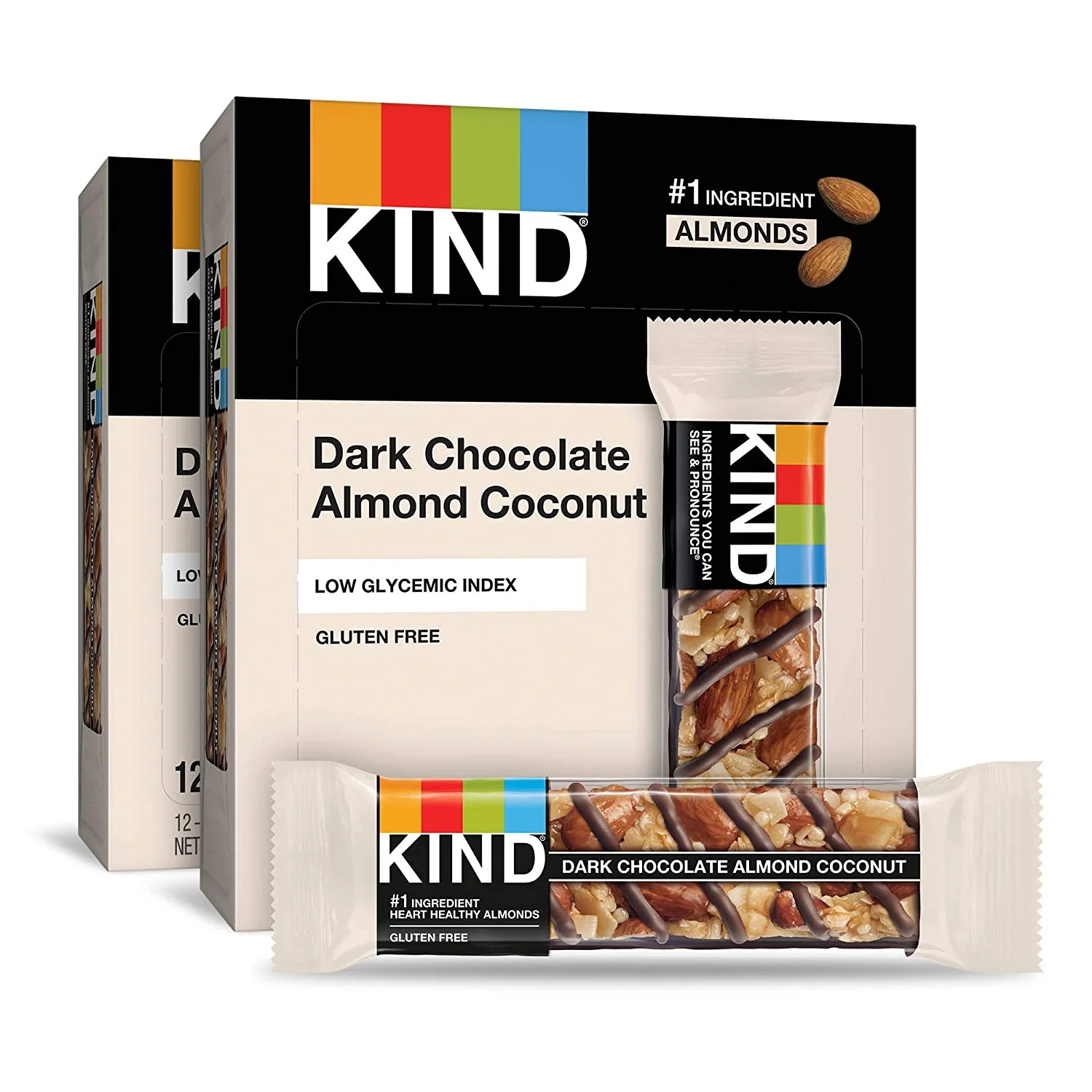 KIND Bars, Dark Chocolate Almond & Coconut, Healthy Snacks, Gluten Free, 24 Count Dark Chocolate Almond & Coconut
