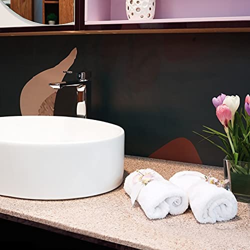 VOTON Vessel Sink Faucet Matte Black Tall Bathroom Faucet Single Handle Vanity Bathroom Sink Faucet 1 Hole Basin Mixer Tap with Water Supply Hose and Pop Up Sink Drain