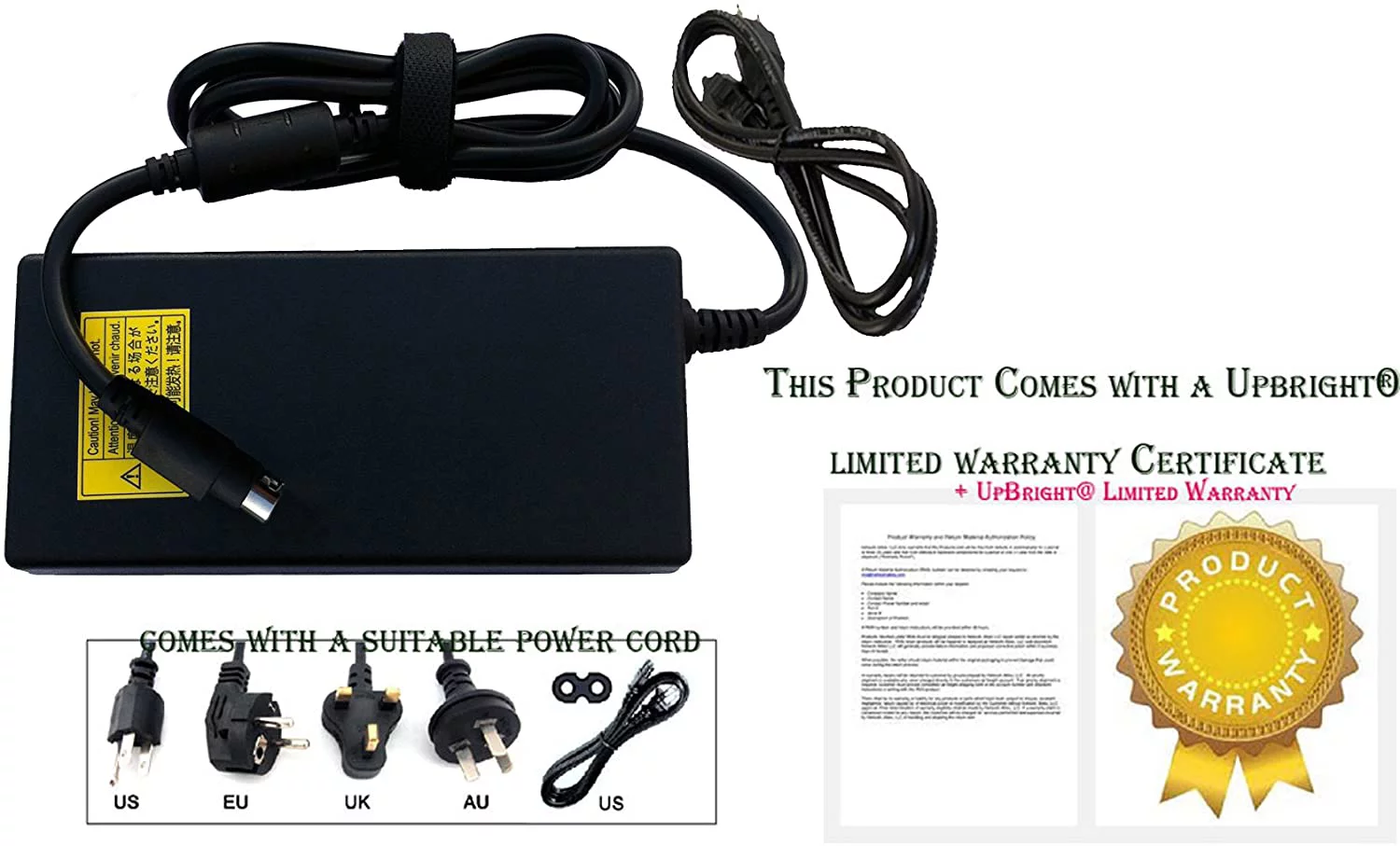 UpBright New 4-Pin DIN 24V AC/DC Adapter Compatible with FSP Group Inc FSP150-ABB FSP150ABB P/N 9NA1500900 24VDC 6.25A 150W 4-Prong Connector Power Supply Cord Charger (Pin 1,2=+V and Pin 3,4=GND)