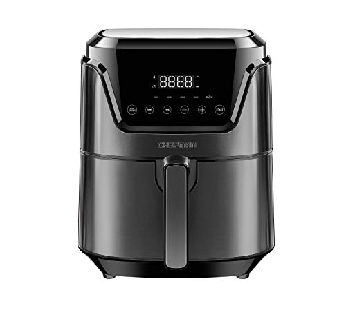 CHEFMAN 6 Quart Dual Basket Air Fryer Oven with Easy View Windows, Sync Finish, Hi-Fry, Auto Shutoff, 2 Independent 3Qt Nonstick Dishwasher Safe Frying Baskets, Digital Double Air Fryer - Black