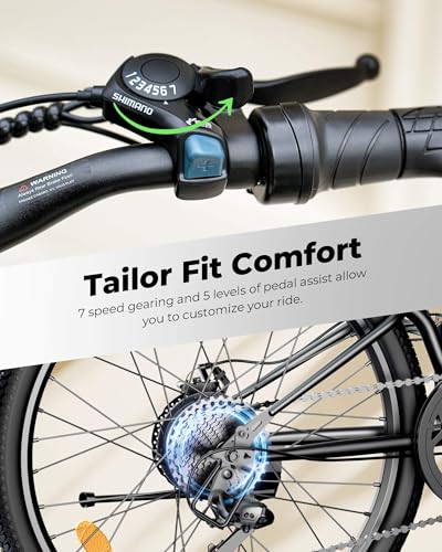 isinwheel M40 Folding Electric Bike for Adults 500W Ebike with Basket, Dual USB Charging Ports, Full Suspension, 7 Speed Gearshift, 20mph Foldable Electric Bicycles, 26