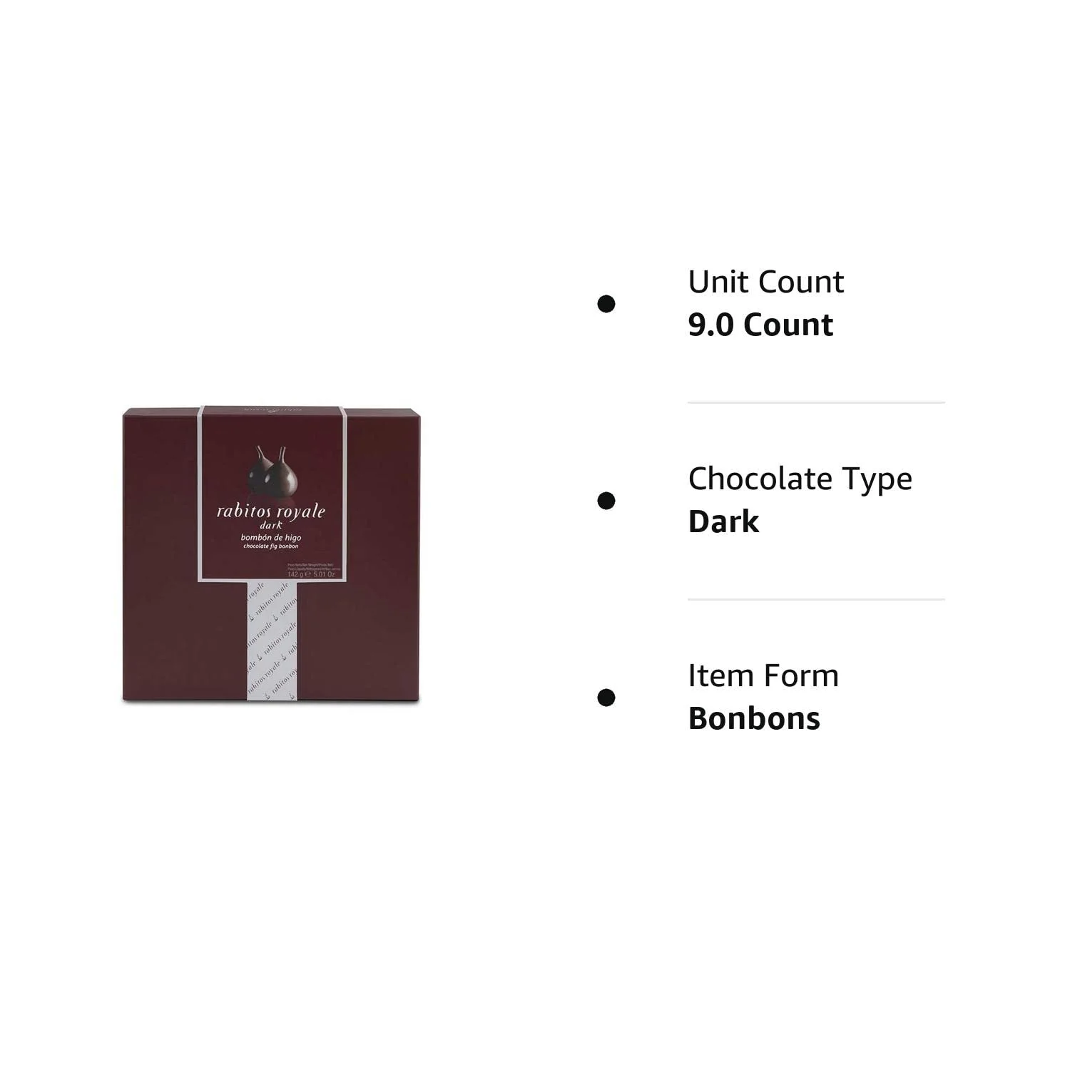 Chocolate Fig Bonbons, Rabitos Royale 8 pcs.