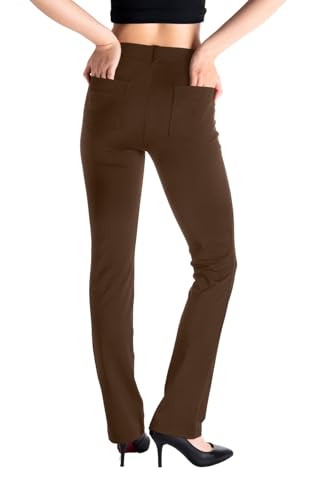 Yogipace,Belt Loops,Women's Petite/Regular/Tall Straight Leg Yoga Dress Pants