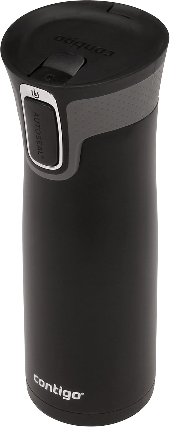 Contigo West Loop 20oz Stainless Steel Vacuum Travel Mugs with Spill-Proof Lids, Keep Drinks Hot up to 5 Hours and Cold up to 12 Hours, Chard and Matte Black