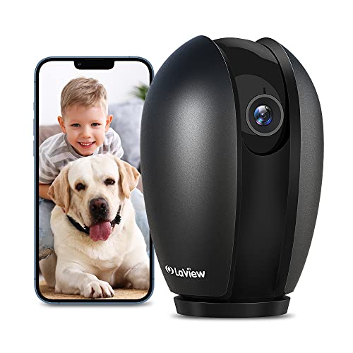 LaView Pan/Tilt Security Camera for Baby Monitor with Phone App (2 Pack+2 32GB SD Cards), 1080P WiFi Pet Camera Indoor, 360° Home Security Camera with Motion & Sound Detection, Two-Way Audio
