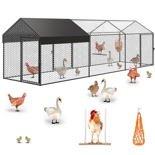 Large Metal Chicken Coop Run with Cover 120