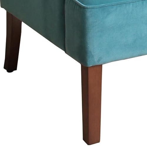 HomePop Velvet Swoop Arm Accent Chair, Suri Blue