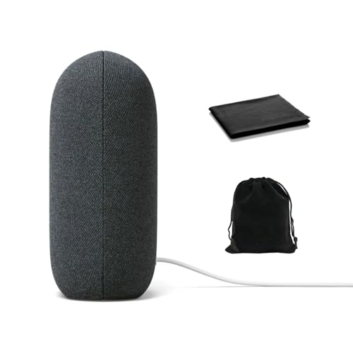 Google Audio Bluetooth Speaker - Wireless Music Streaming, Powerful Sound, Assistant Built-in, Wi-Fi and Bluetooth Connectivity, Smart Home Control, Stereo Pairing, Includes Pouch and Cloth