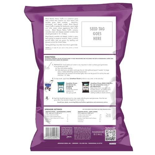 Jonathan Green (10980) Black Beauty Heavy Traffic Grass Seed - Cool Season Lawn Seed (25 lb)
