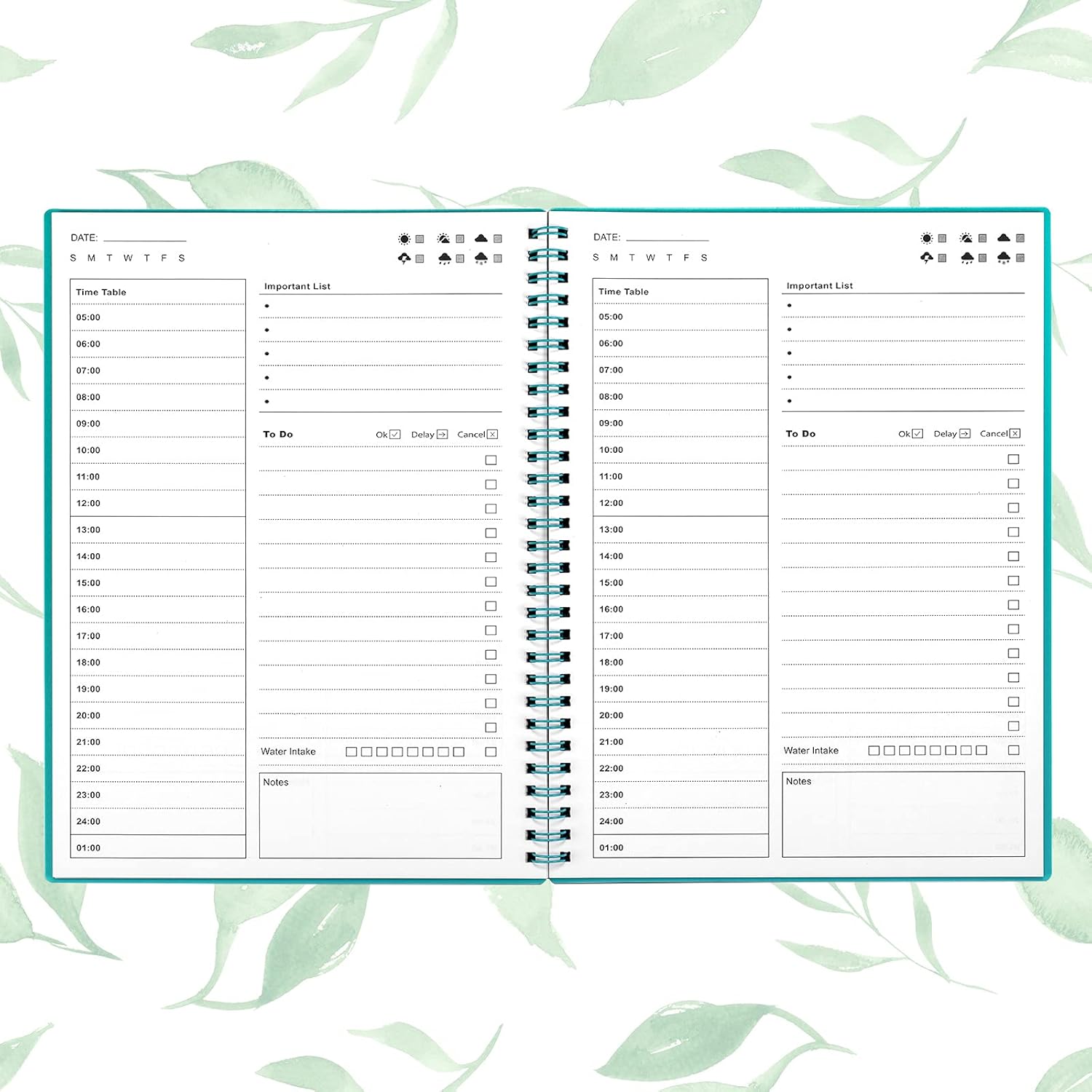 Daily Planner Undated, Hourly Planner 150 Pages, To Do List Notebook, Time Management Manual and Planner, 5.2