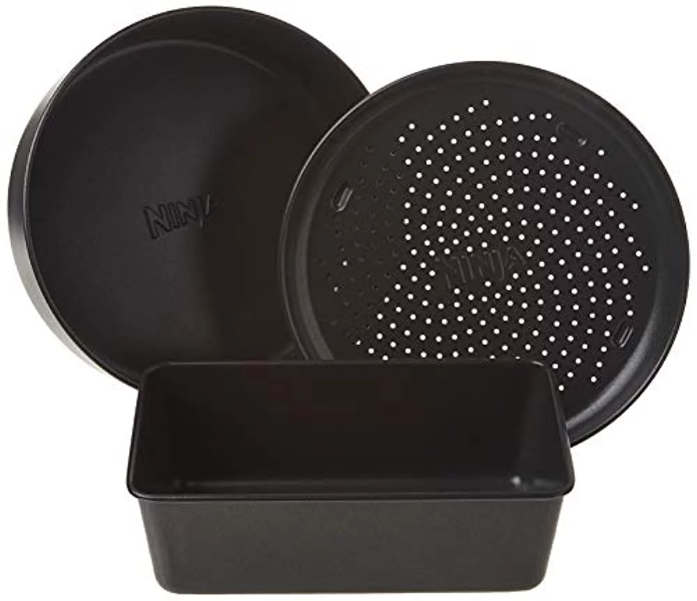 Ninja Foodi Deluxe Bake Kit Nonstick Aluminum 3-Piece Bakeware Set Black (AOPKIT)