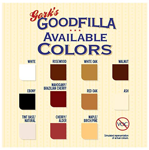 Water-Based Wood & Grain Filler - Neutral Base - 1 Quart By Goodfilla | Replace Every,Filler & Putty | Repairs, Finishes & Patches | Paintable, Stainable, Sandable & Quick Drying