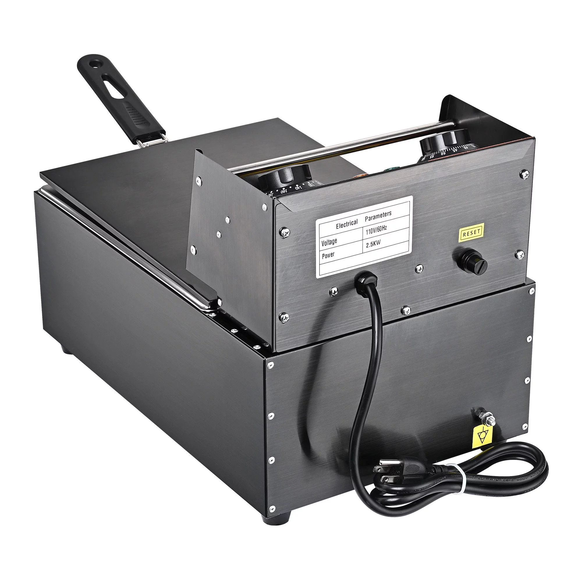 Deep Fryer,Commercial Electric Deep Fryer,Stainless Steel with Basket & Lid,Temperature Control Frying Machine,110V