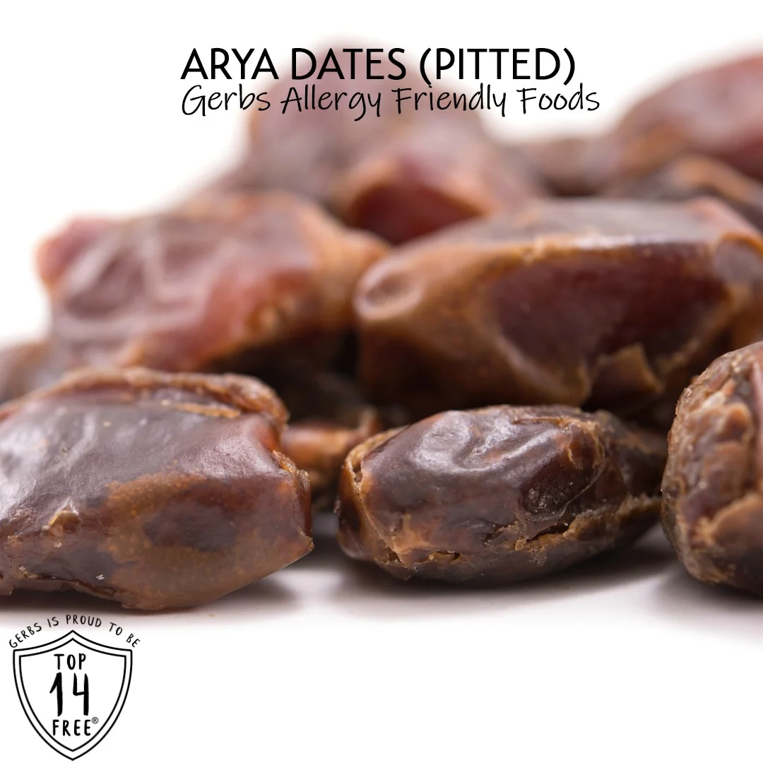 GERBS Dried Araya Dates 2 LBS. Pitted | Freshly Dehydrated Resealable Bulk Bag | Top Food Allergy Free | Sulfur Dioxide Free | High Fiber, Natural Sweetener & Antioxidant rich | Gluten & Peanut Free
