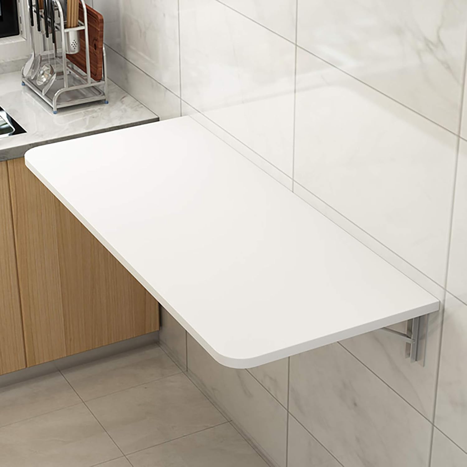 Folding Wall-Mounted Family Dining Table Drop-Leaf TableOffice Home Kitchen Solid Wood Dining Table Computer Desk, Suitable for Home, Kitchen and Office