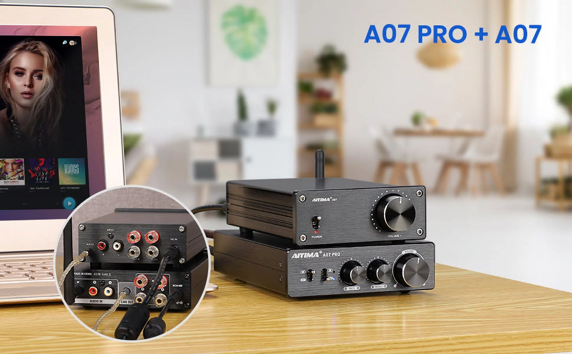 AIYIMA A07 PRO Bluetooth 5.2 Power Home Audio Amplifier 300Wx2 TPA3255 Wireless Stereo AMP