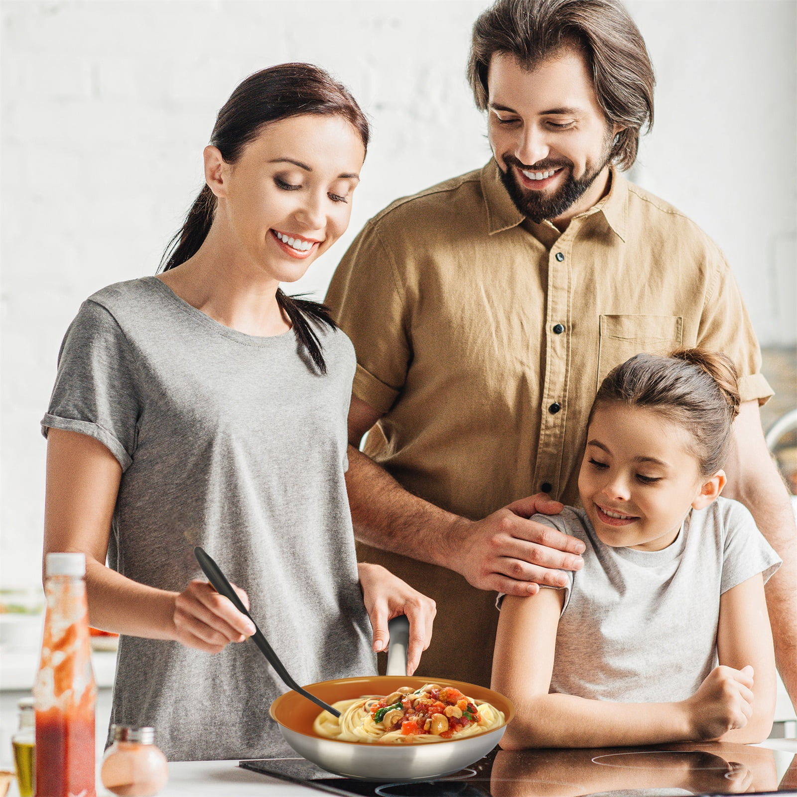 Duxtop 17PC Professional Stainless Steel Induction Cookware Set, Copper Ceramic Coating Nonstick Frying Pan Set, 100% Free of PFAS PFOA PTFE, Oven & Dishwasher Safe