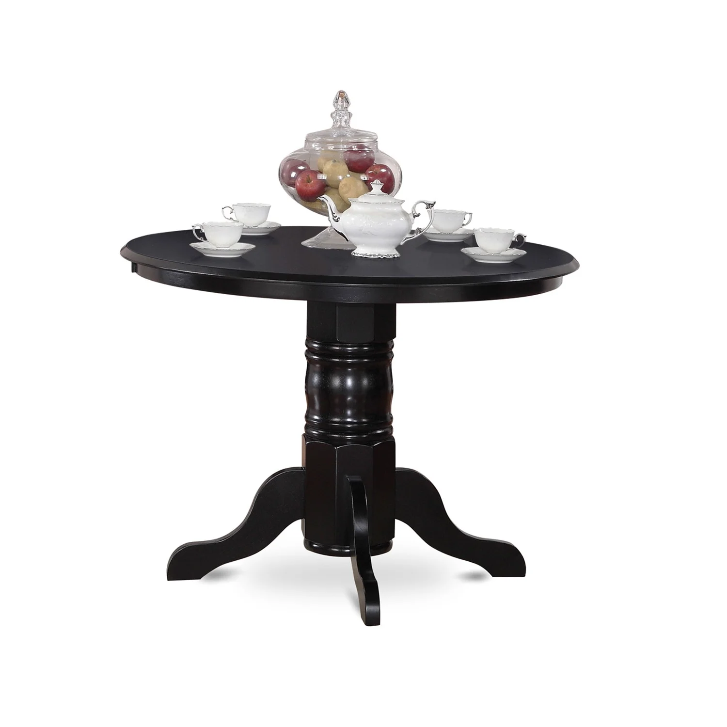 East West Furniture East-West Furniture SHSI5-BLK-21 - A wooden dining table set of 4 wonderful dining room chairs with Linen Fabric Mineral Blue color and a stunning 42-Inch Round wooden dining...