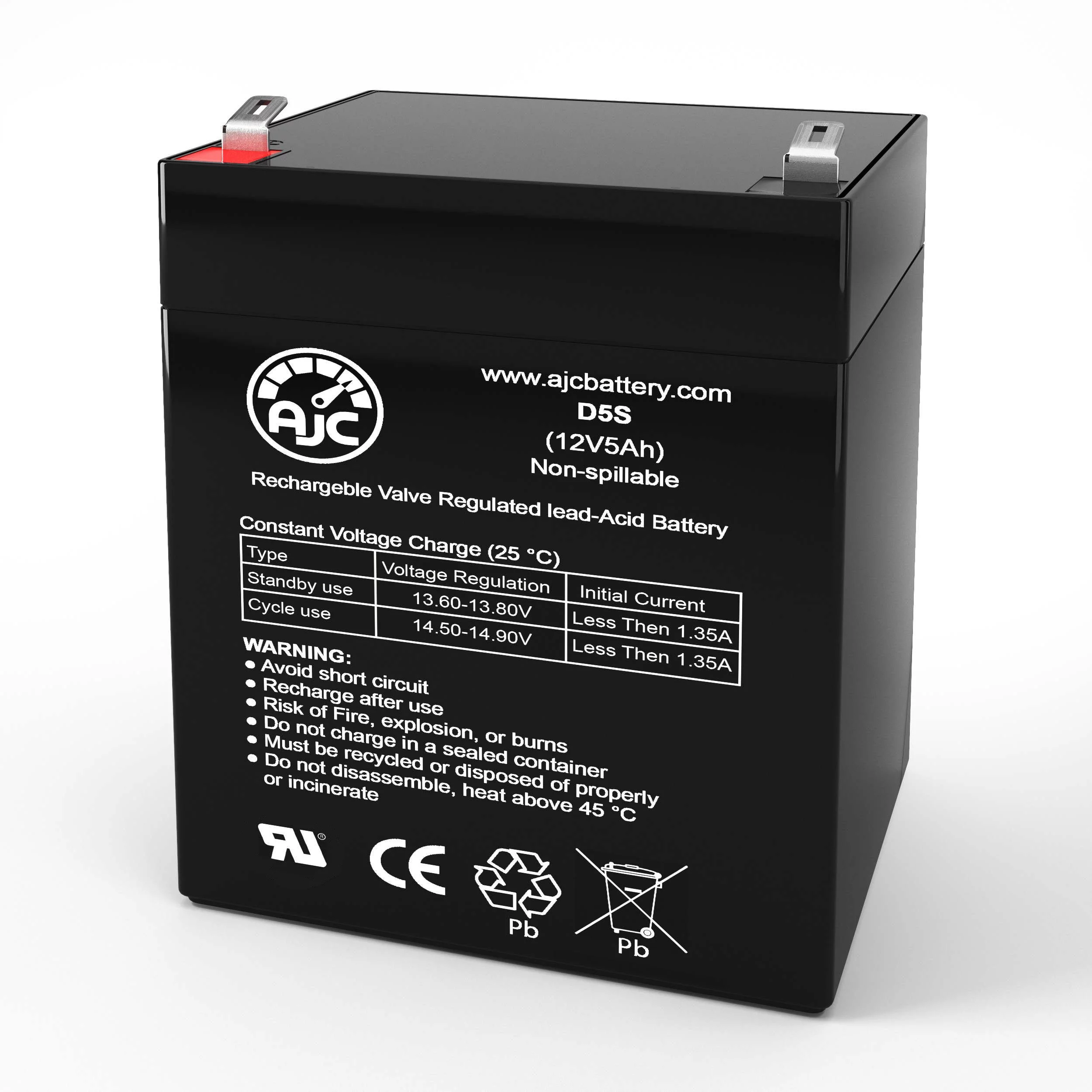 Yuasa NPX25-250FR 12V 5Ah Sealed Lead Acid Battery - This Is an AJC Brand Replacement