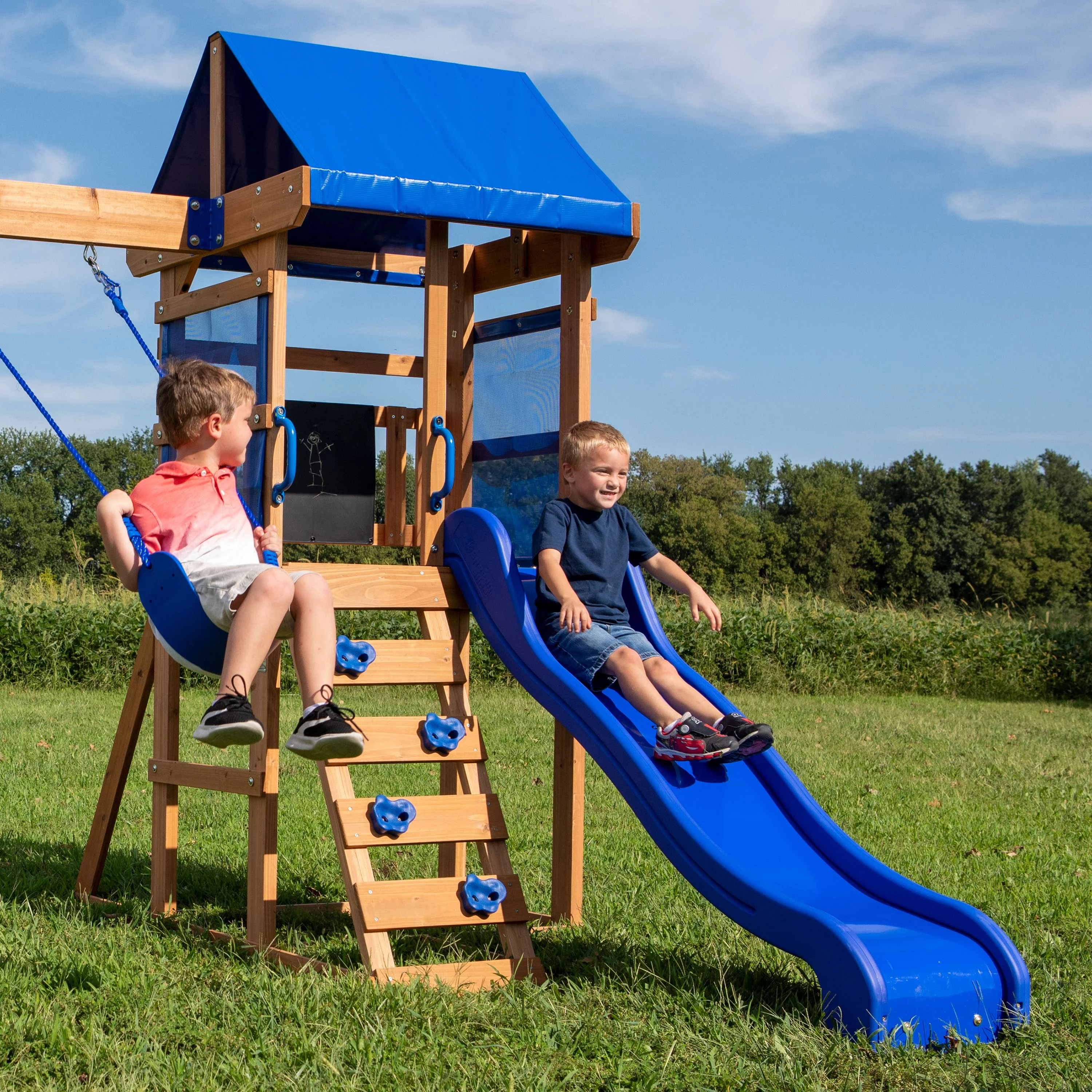Backyard Discovery Aurora Wooden Cedar Swing Set