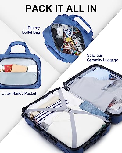 BAGSMART Carry On Luggage 22x14x9 Airline Approved With TSA Lock, 1OO% Polycarbonate Hardside Luggage with Spinner Wheels, Durable Hard Shell Carry On Suitcase 20 inch Black