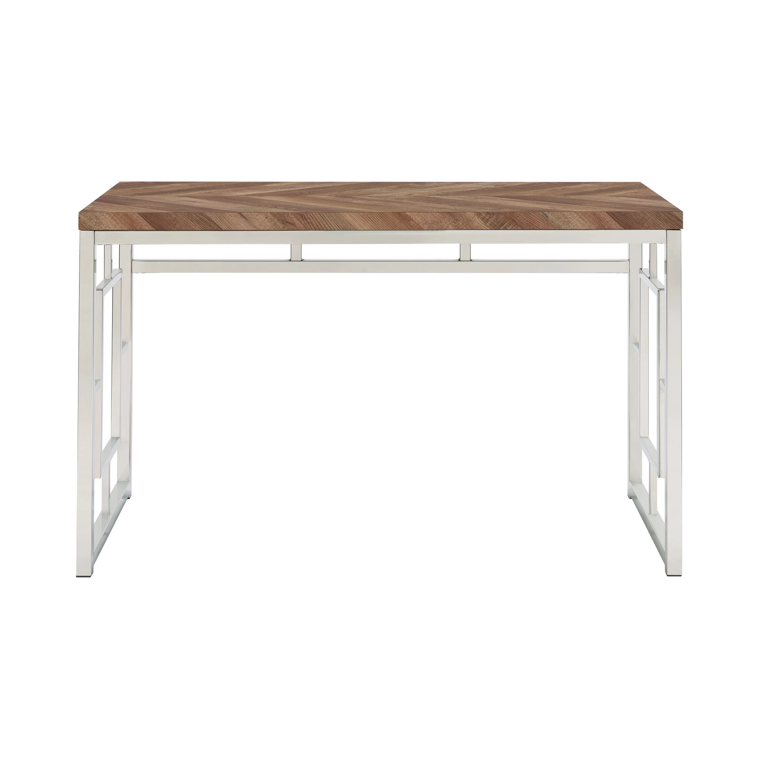 Felsberg Writing Desk Rustic Tobacco Herringbone and Nickel