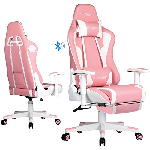 GTRACING Gaming Chair with Footrest Speakers Video Game Chair Bluetooth Music Heavy Duty Ergonomic Computer Office Desk Chair