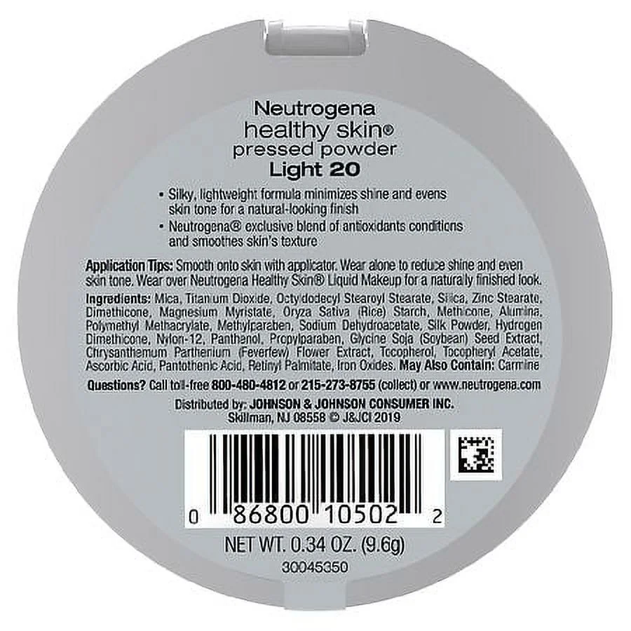 Neutrogena Pressed Powder, Light 20 0.34 oz Pack of 2
