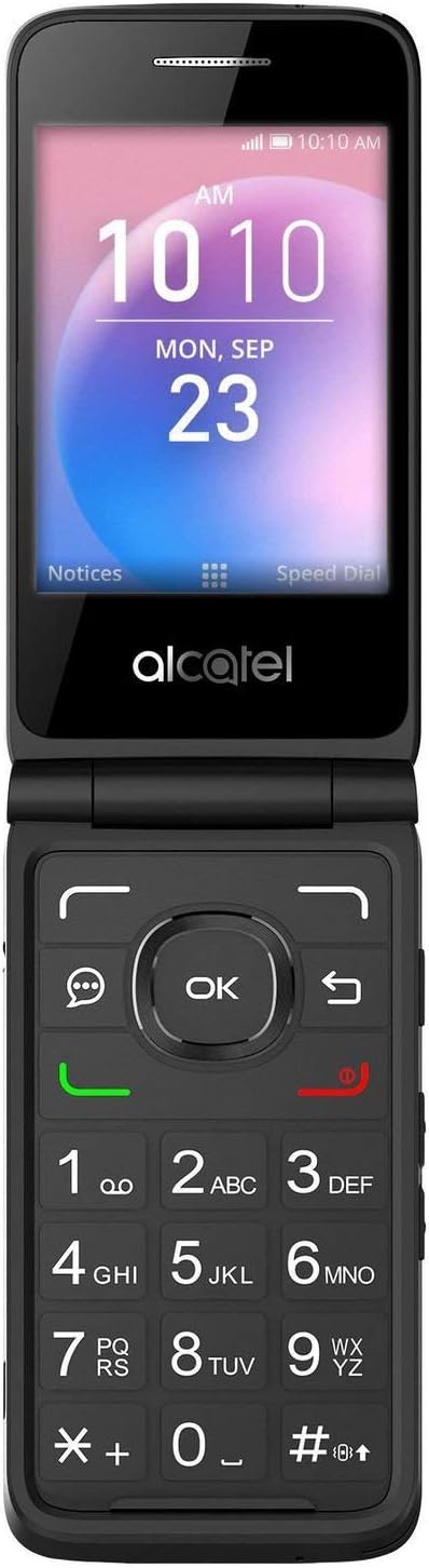 Alcatel GO FLIP 4044 4G LTE (Unlocked for All Carriers) Flip Phone for Seniors Big Buttons Easy to Use - Black Pack of 2