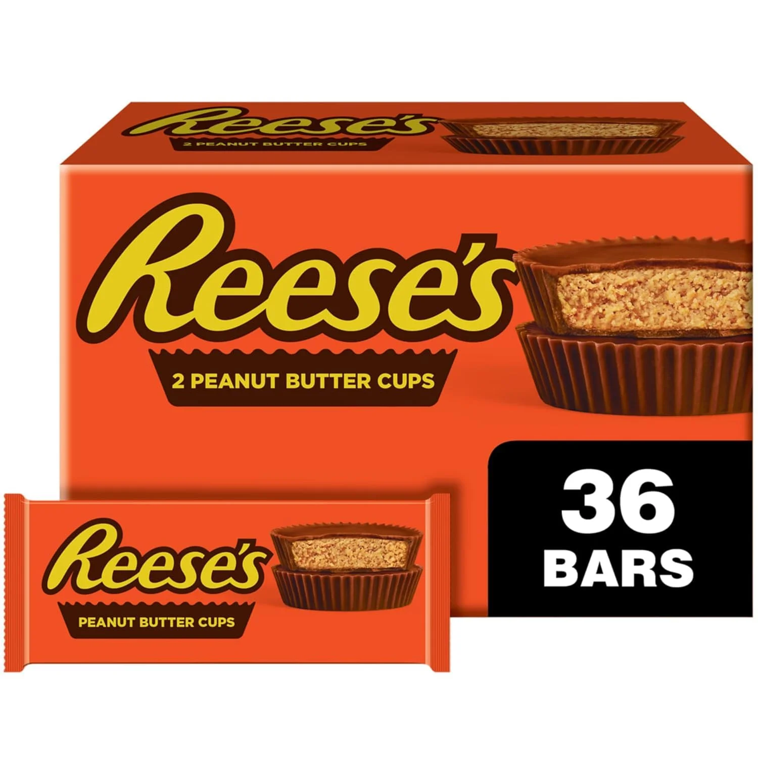 Reese's Milk Chocolate Peanut Butter Cups, Valentine's Day Candy Packs, 1.5 oz (36 Count)