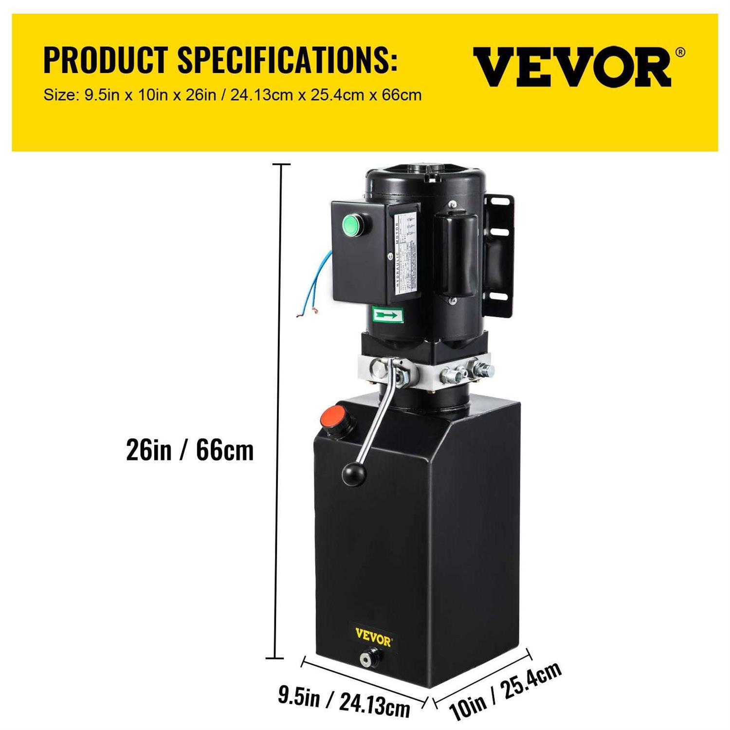 VEVOR Hydraulic Pump 14 Quart Hydraulic Power Unit 2950 Psi Car Lift Hydraulic Pack Dump Trailer 220V 60Hz 1 Ph Auto Repair Sho - Shop Hardware Tools Online Store