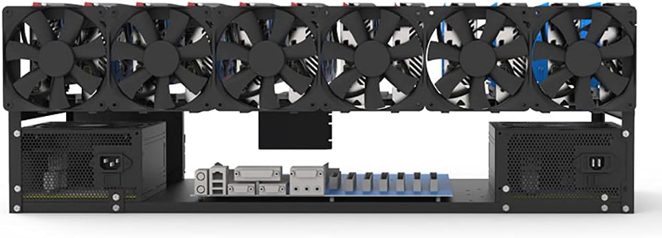 ITX (17 x 17cm) ATX MATX PC Motherboard Case Frame, Open Bare Metal Air Water Cooling Fan Stand Chassic Test Bench Vertical Rack Computer Board Overclocking Heat Dissipation(Vertical Black)
