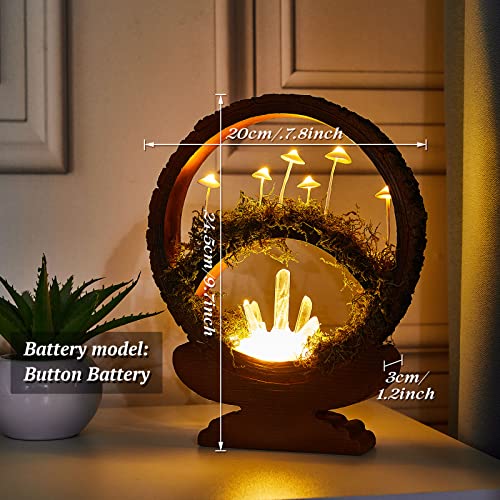 Crystal Mushroom Night Light LED Mushroom Lamp Cozy Cottagecore Decor Aesthetic Fairy Light with Base for Home Bedroom Wedding Birthday Party
